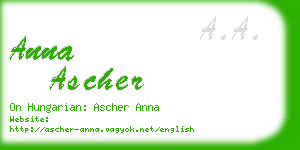 anna ascher business card